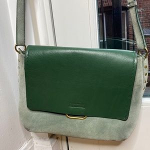 Green leather and suede Isabel Marant crossbody bag